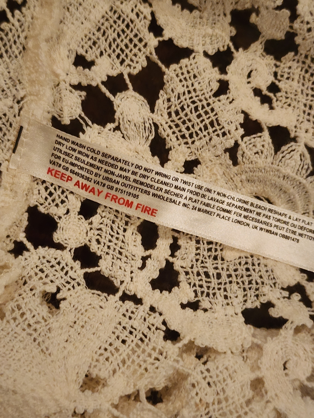 Free People Ivory Crochet Lace Open-Front Duster - Picture 9 of 10
